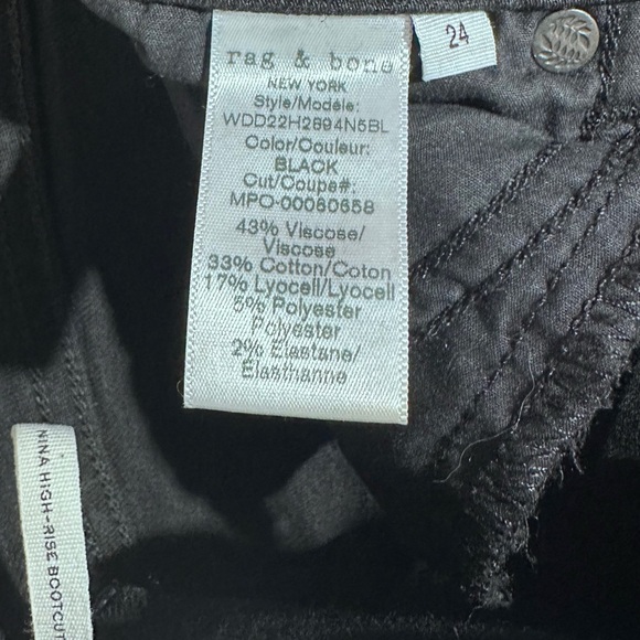 Rag & Bone Nina High-Rise Bootcut Black Jeans [1263] - Picture 8 of 9